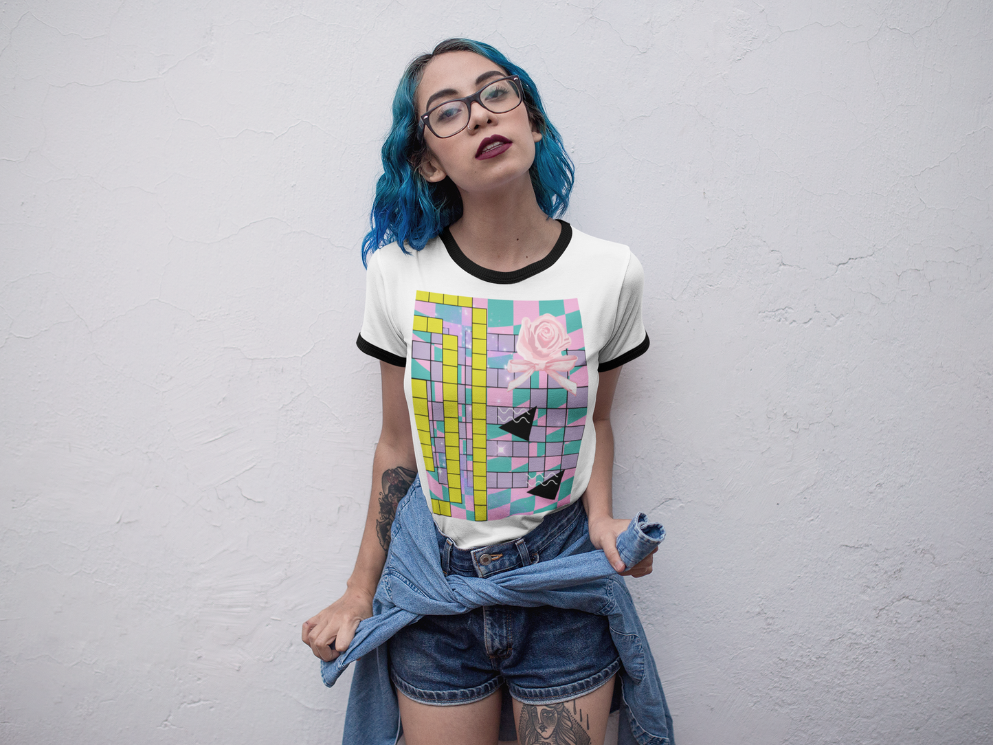 A Grid from a Rose Unisex Ringer T-shirt